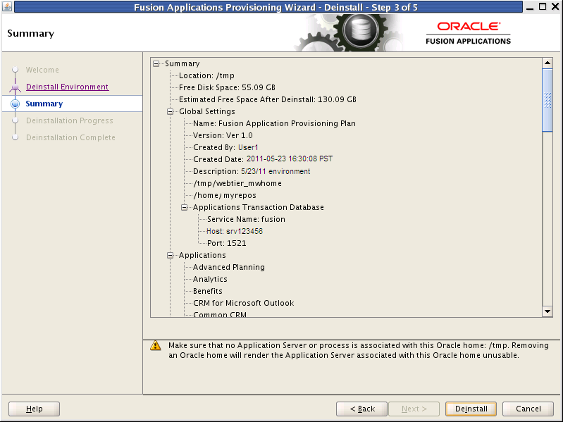 Summary Screen. Described in surround text.