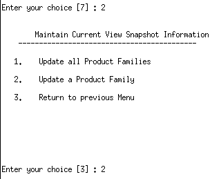 Maintain Current View Snapshot menu