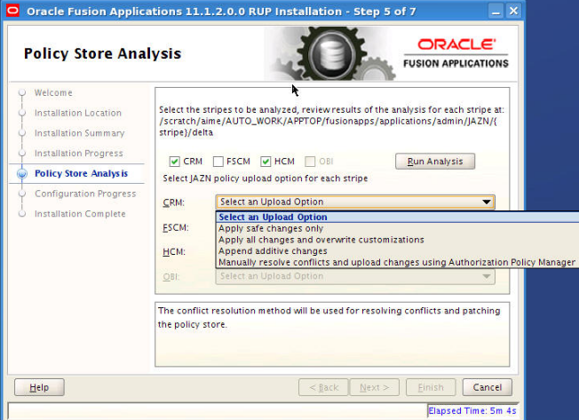Policy Store Analysis screen, described in surrounding text.