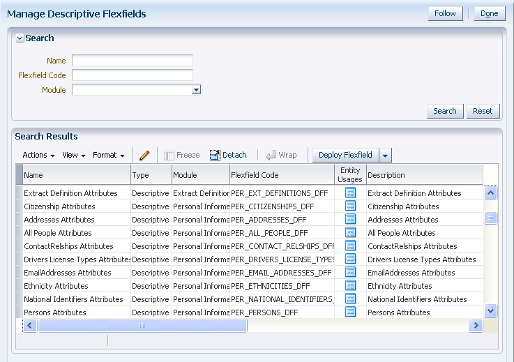 Manage Descriptive Flexfields task