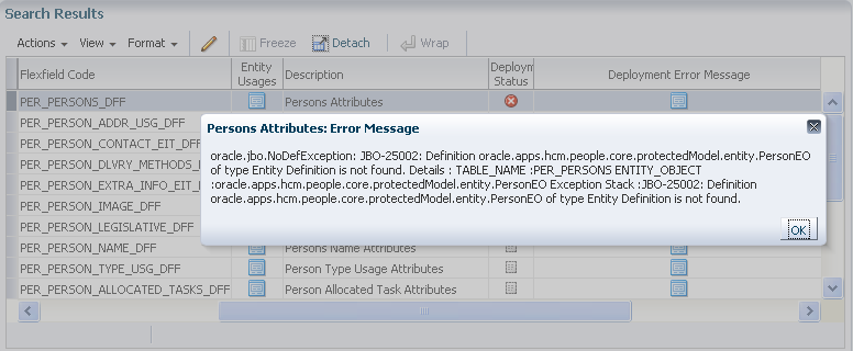 deployment error message