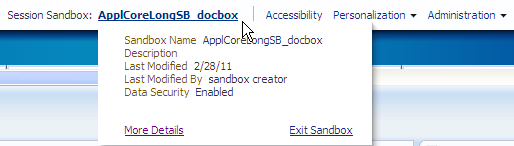 Sandbox popup dialog