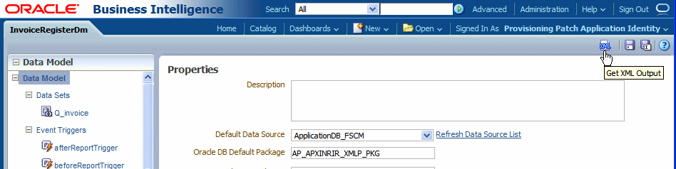 Get XML Output command