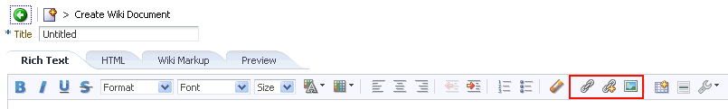 New Wiki Document in Rich Text Editor (RTE)
