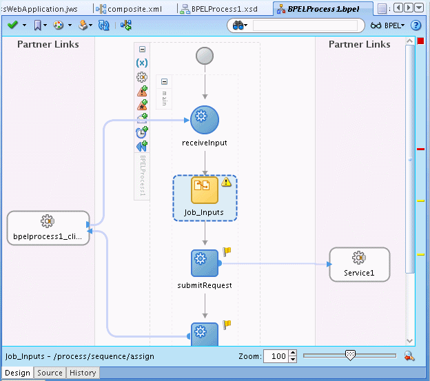 Adding an Assign activity to BPEL