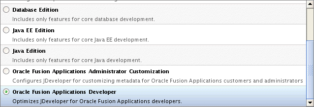 Selecting the Fusion Apps Developer Role