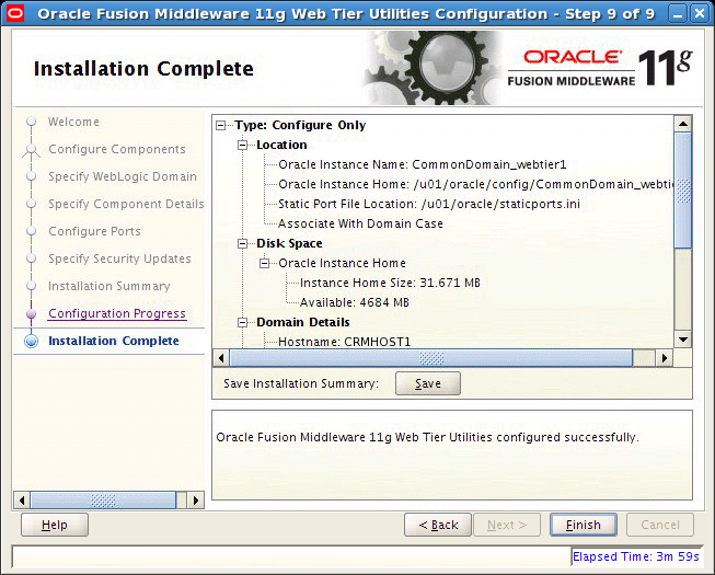 Installation Complete Window