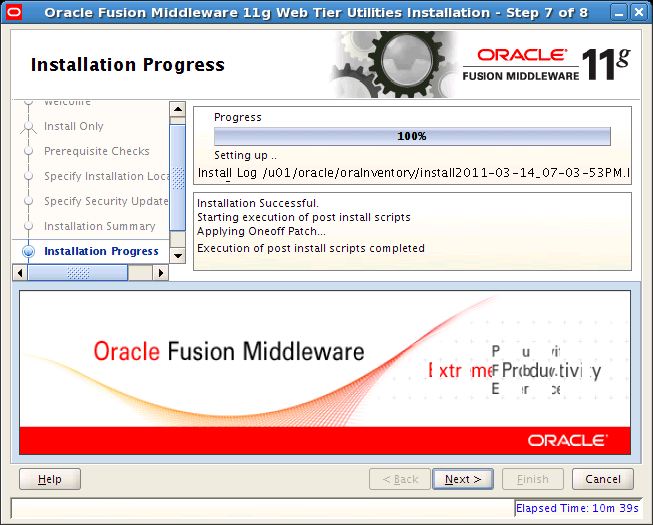 Installation Progress Window