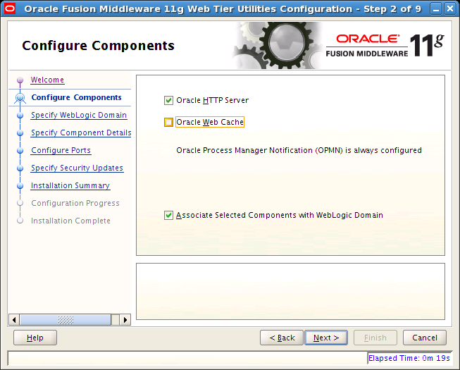 Configure Components Window