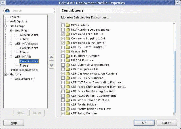 Libraries Selected for Deployment