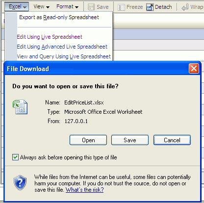 Invoking a Excel Workbook from a Fusion Web Application