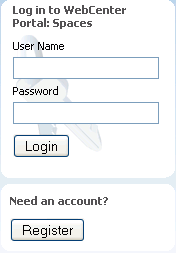 Register button on Welcome page