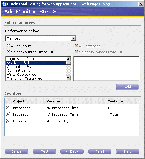 Add Monitors Step 3 with Processors and Memory Selected