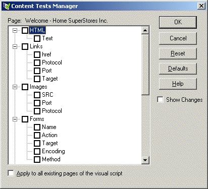 Content Tests Manager Dialog Box
