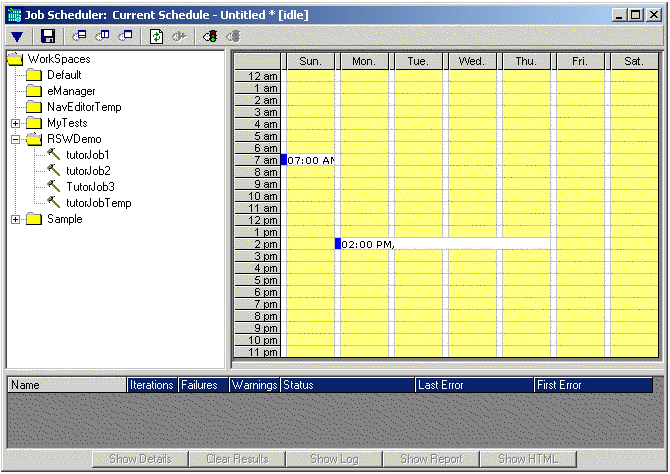 Image of the Job Scheduler schedule window.