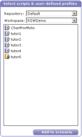 Select Scripts and User-Defined Profiles Pane