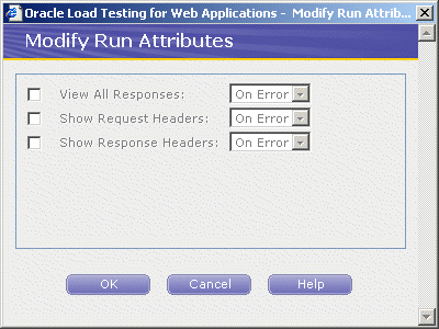 Modify Run Attributes dialog box
