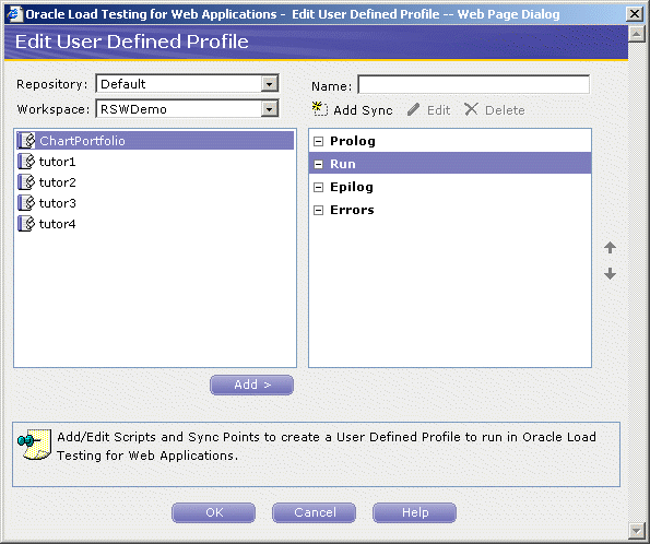 Edit User Defined Profiles dialog box