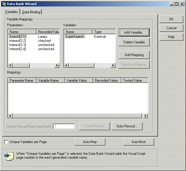 Data Bank Wizard with a variable added.