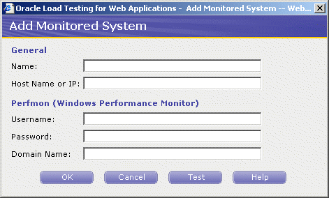 Add Monitored System dialog box