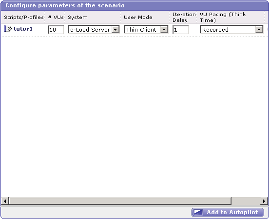 Configure Parameters pane