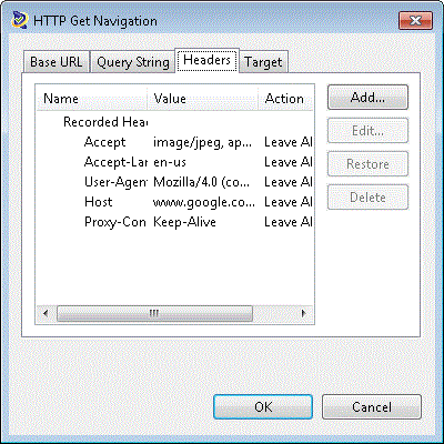 Image of Recorded Navigations view