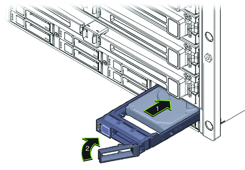 image:ハードドライブの取り付け方法を示す図。