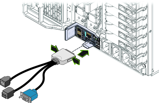 image:マルチポートケーブルの取り付け方法を示す図。