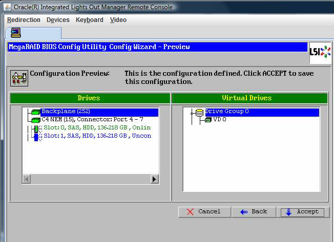 image:「MegaRAID BIOS Config Utility Config Wizard」 — 「Add to SPAN」をクリックのスクリーンショット