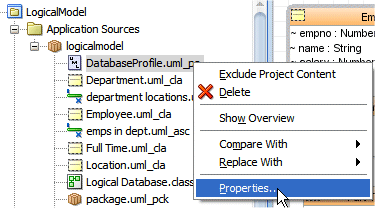 Profile Applications file created in navigator