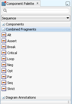 Combined Fragments Drop-down List