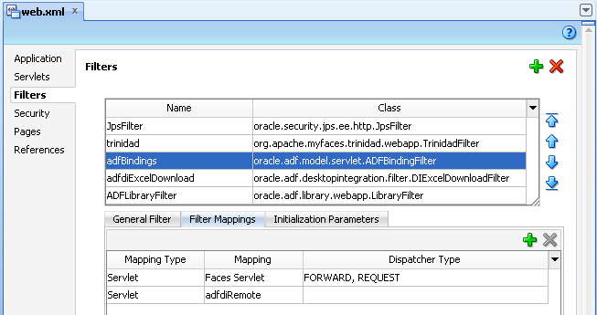 Illustrates Filter mapping properties.