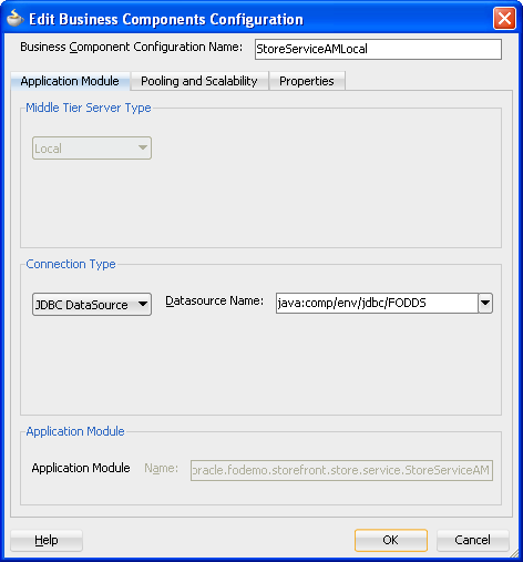 Edit configuration dialog displays default configuration