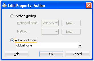 Edit Property Dialog for Action Attribute