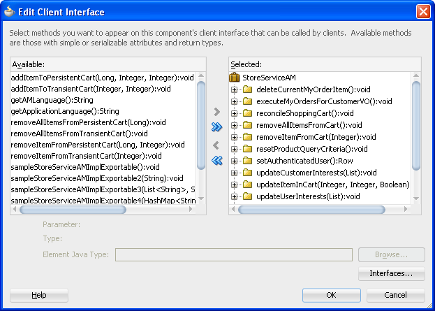 Image of Client Interface dialog
