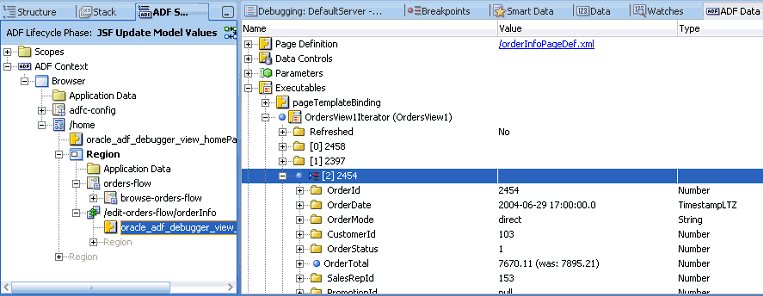 Binding container value change indicated by blue dot