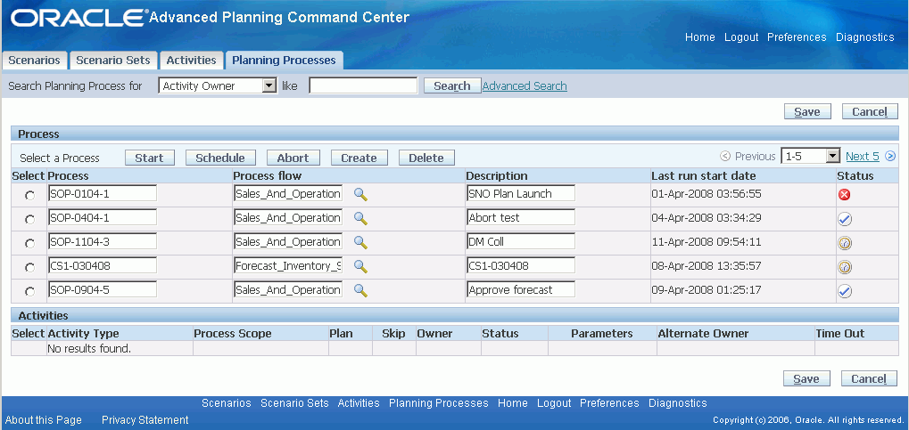 Oracle Advanced Planning Command Center User's Guide