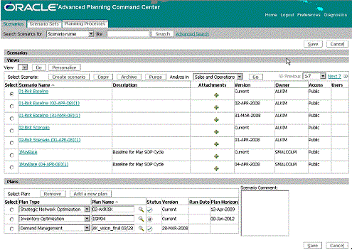 Oracle Advanced Planning Command Center User's Guide