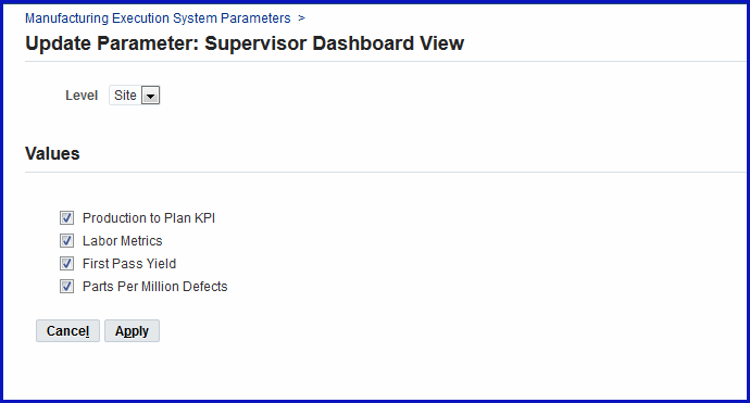 Oracle Manufacturing Execution System for Discrete Manufacturing User's  Guide