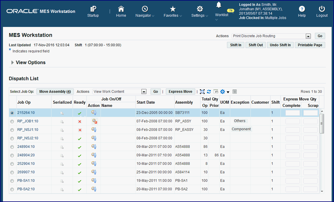 Oracle Manufacturing Execution System for Discrete Manufacturing User's  Guide