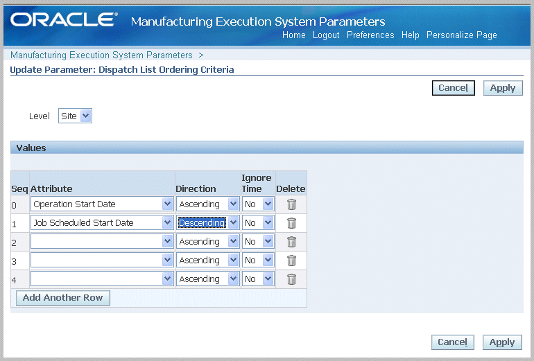 Oracle Manufacturing Execution System for Discrete Manufacturing User's  Guide