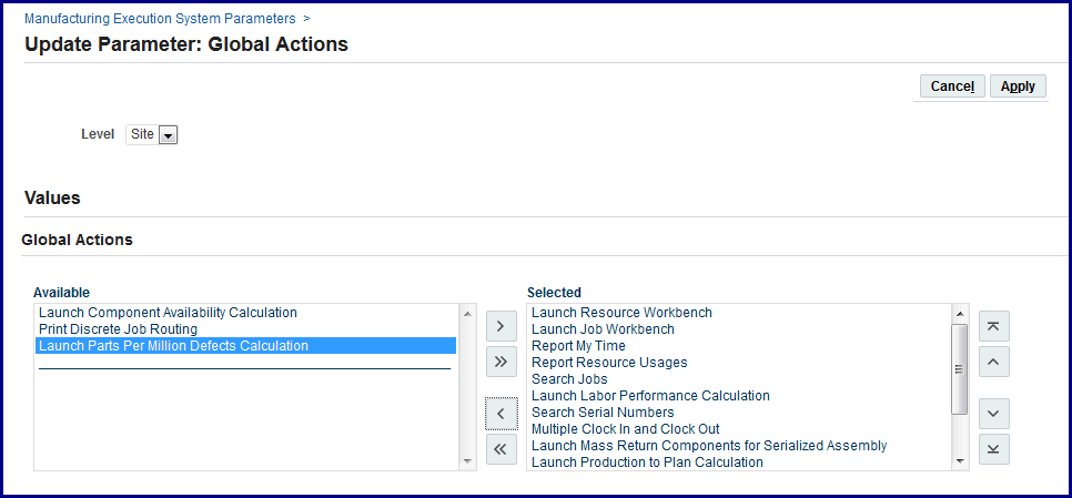 Oracle Manufacturing Execution System for Discrete Manufacturing User's  Guide