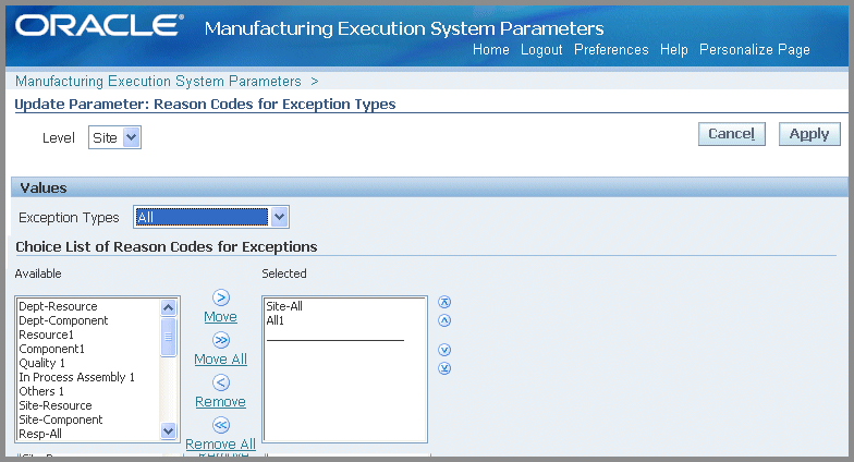 Oracle Manufacturing Execution System for Discrete Manufacturing User's  Guide