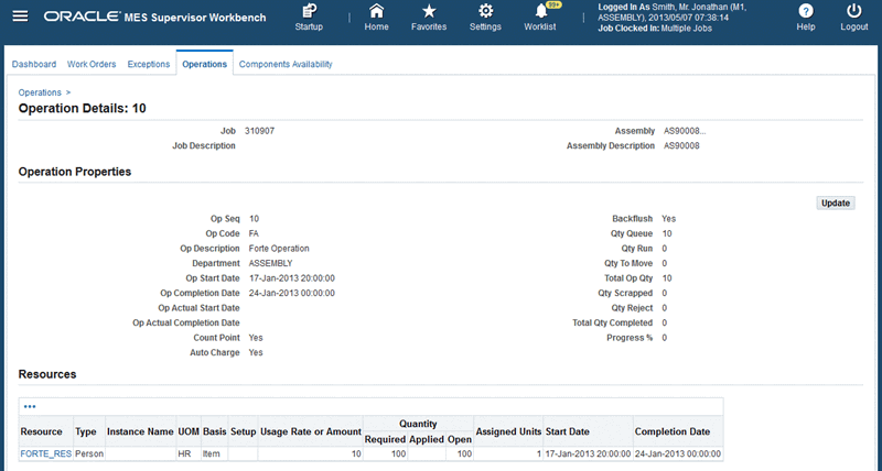 Oracle Manufacturing Execution System for Discrete Manufacturing User's  Guide