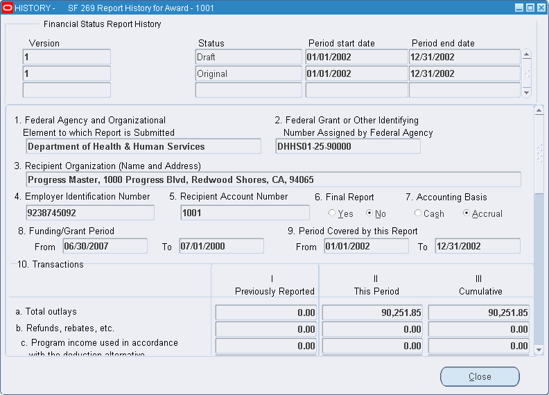 Sf 269 Form.pdf Oracle Grants Accounting User Guide
