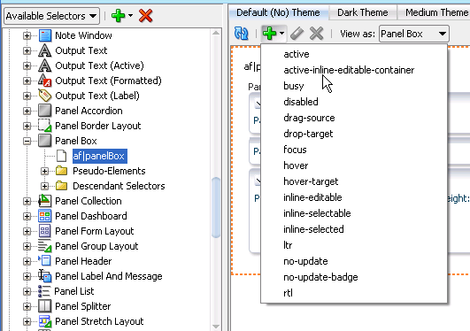 Pseudo-Classes for the PanelBox Component Selector