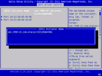 image:This figure shows the UEFI Driver Control menu iSCSI NIC port iSCSI initiator name screen.