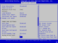 image:This figure shows the BIOS LSI MegaRAID Configuration Utility Controller Management screen.