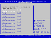 image:This figure shows the BIOS LSI MegaRAID Configuration Utility Controller Management screen.