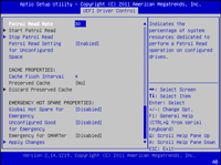 image:This figure shows the BIOS LSI MegaRAID Configuration Utility Controller Management screen.